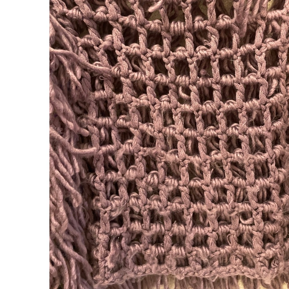 Mauve Purple Shaggy Loop Knit Open Front Cardigan L Nasty Gal - Picture 5 of 6